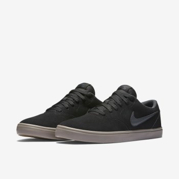 Nike SB Check Solarsoft - Férfi Deszkás Cipő - Fekete/Világos Barna/Sötét Szürke